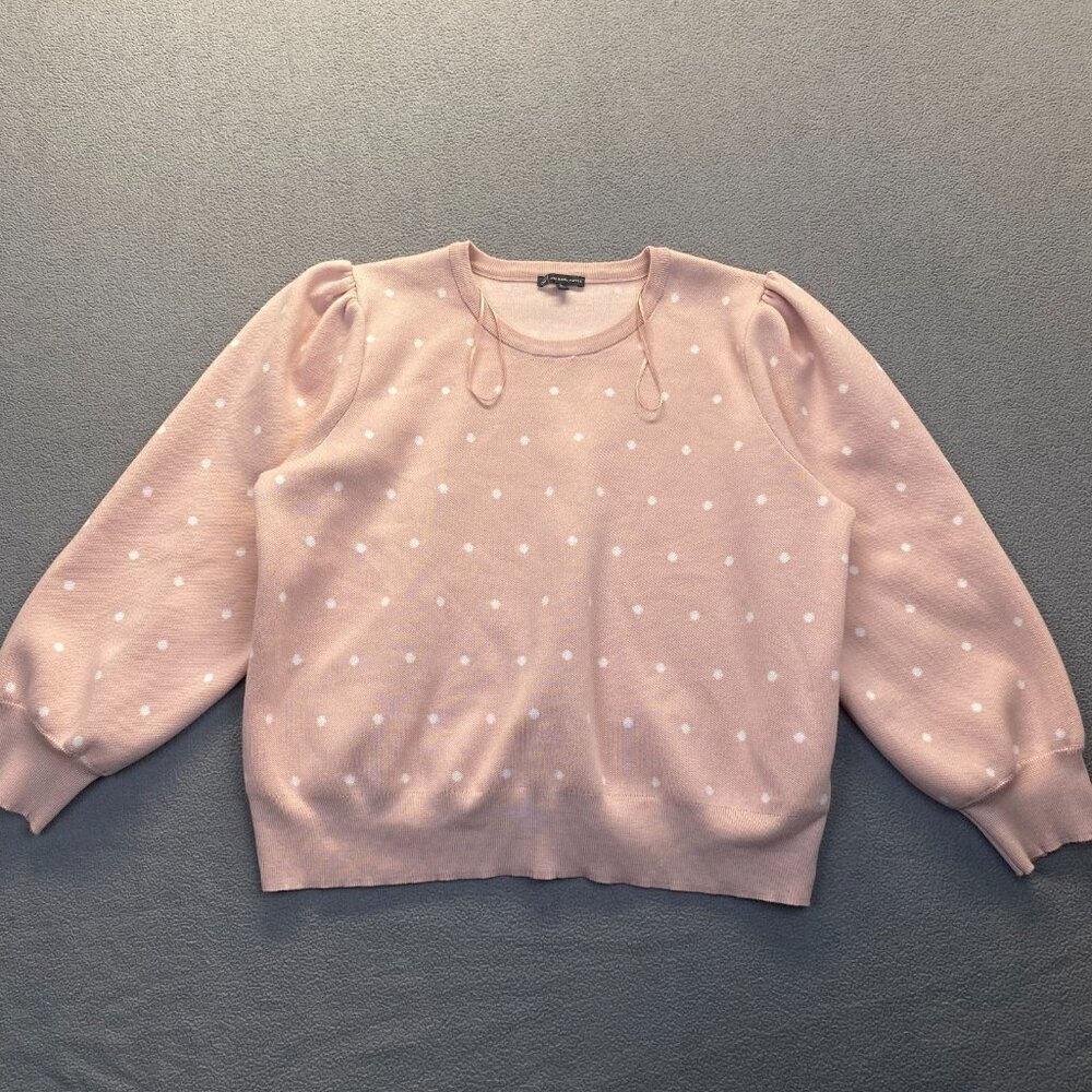 Adrianna Papell Sweater Womens Size 3X Pink  Dot Long Sleeves,Preppy